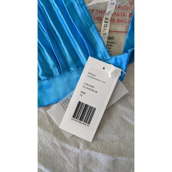 L'idee Renaissance Top Cloud Blue Size 10 BNWT - Picture 7 of 11